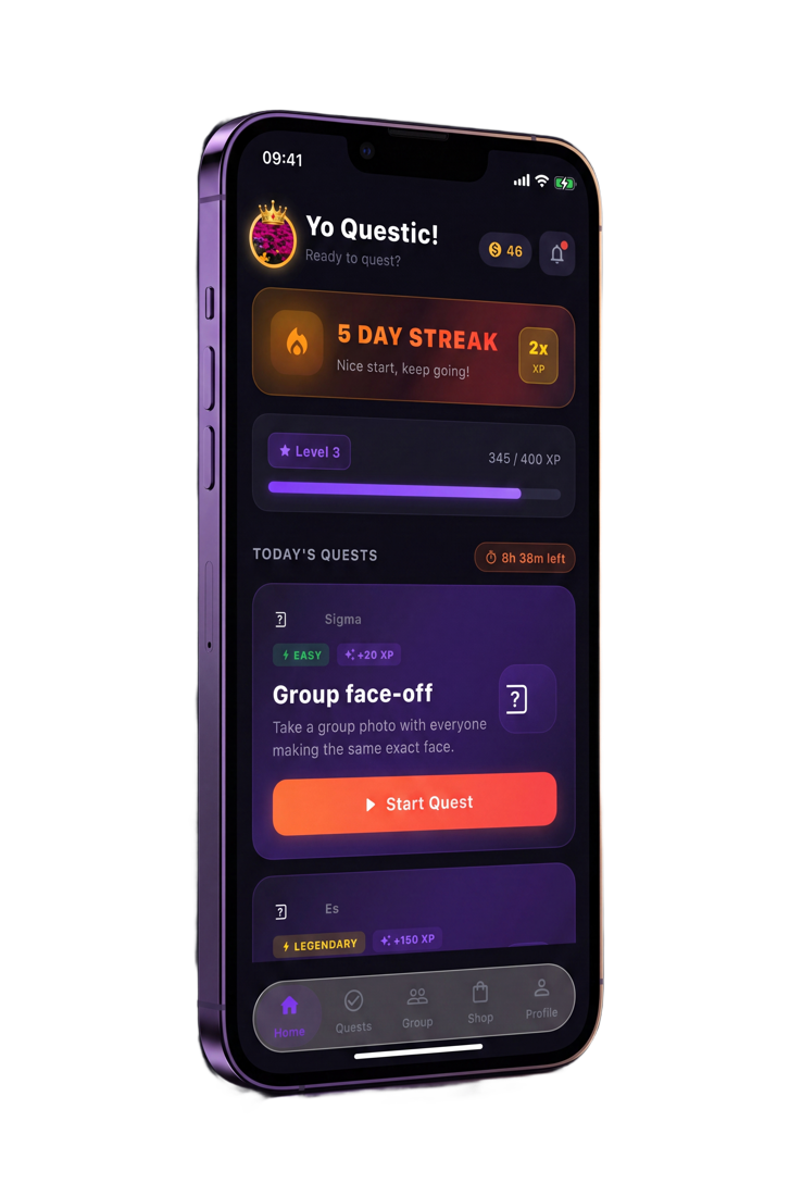 Questic home screen